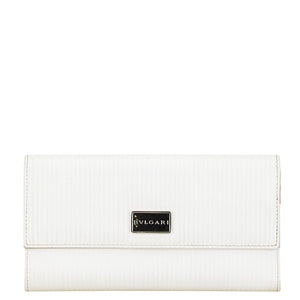 ブルガリ ミレリゲ 長財布 ホワイト レザー レディース BVLGARI 【中古】