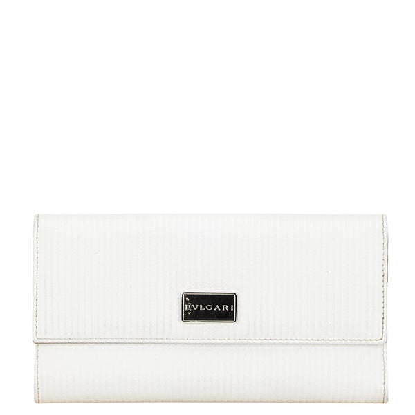 ブルガリ ミレリゲ 長財布 ホワイト レザー レディース BVLGARI 【中古】