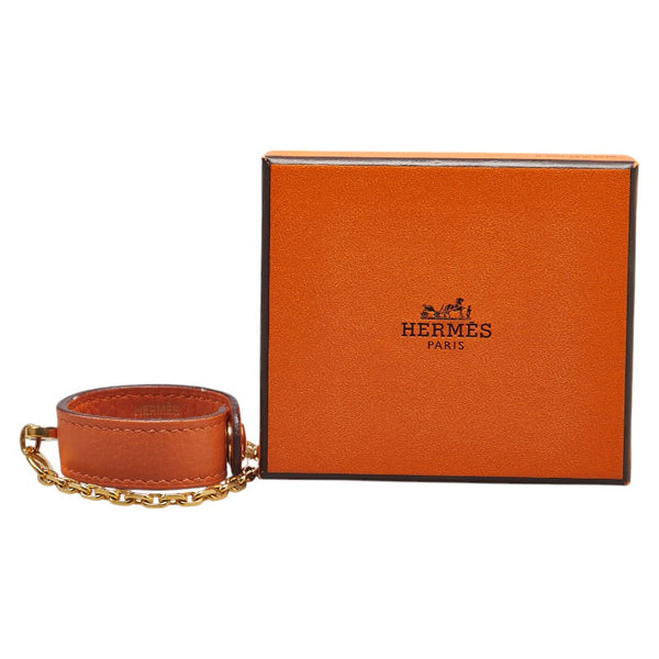 エルメス グローブホルダー オレンジ レザー レディース HERMES 【中古】