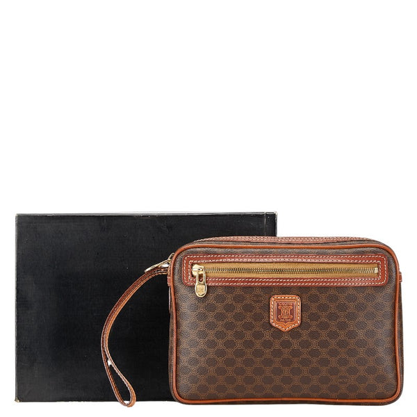 セリーヌ マカダム セカンドバッグ クラッチバッグ ブラウン PVC レザー メンズ CELINE 【中古】