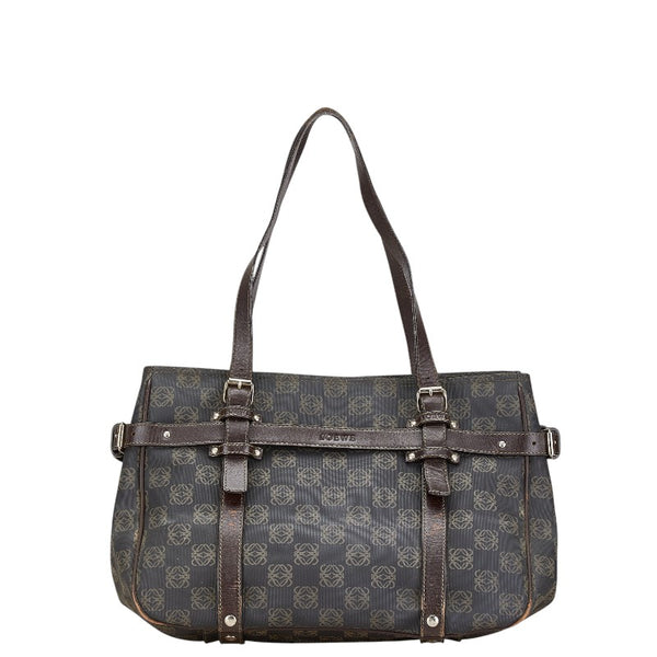 ロエベ アナグラム トートバッグ ブラウン PVC レザー レディース LOEWE 【中古】