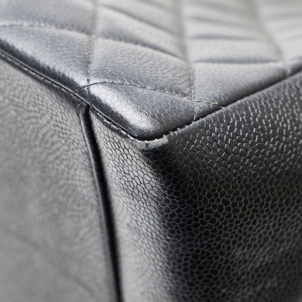 シャネル ココマーク マトラッセ チェーン ハンドバッグ トートバッグ ブラック キャビアスキン レディース CHANEL 【中古】