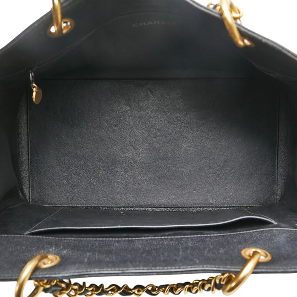 シャネル ココマーク マトラッセ チェーン ハンドバッグ トートバッグ ブラック キャビアスキン レディース CHANEL 【中古】