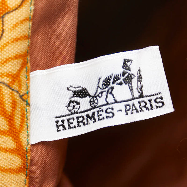 エルメス 鳥 花 ボタニカル ショルダーバッグ トートバッグ オレンジ マルチカラー キャンバス レディース HERMES 【中古】