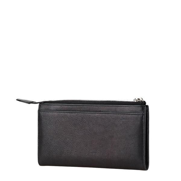 ディオール ロゴ 長財布 ブラック レザー レディース Dior 【中古】