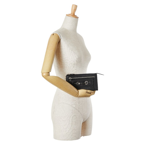 ディオール ロゴ 長財布 ブラック レザー レディース Dior 【中古】