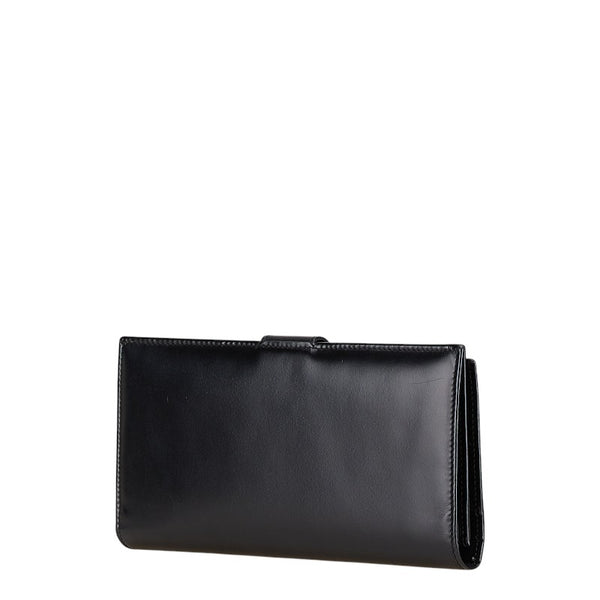 サルヴァトーレフェラガモ ガンチーニ 長財布 ブラック カーフ レディース Salvatore Ferragamo 【中古】