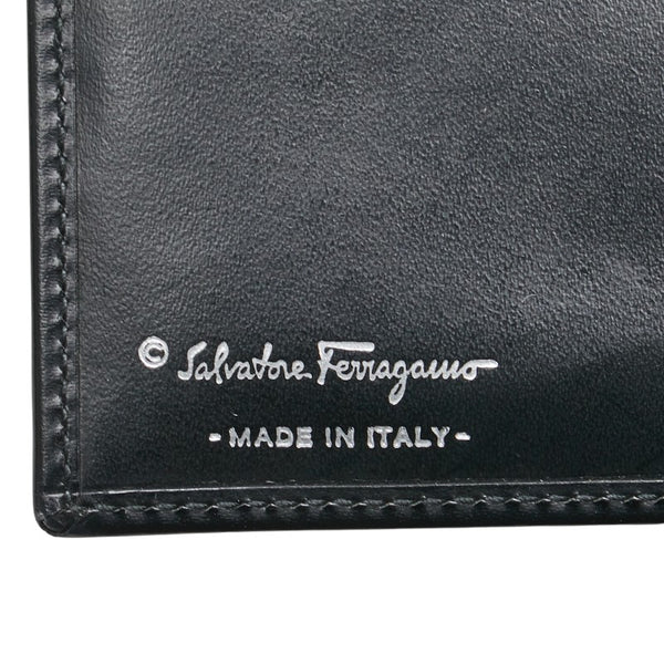 サルヴァトーレフェラガモ ガンチーニ 長財布 ブラック カーフ レディース Salvatore Ferragamo 【中古】