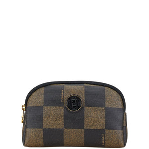 フェンディ ぺカン ポーチ 小物入れ カーキ ブラック PVC レディース FENDI 【中古】