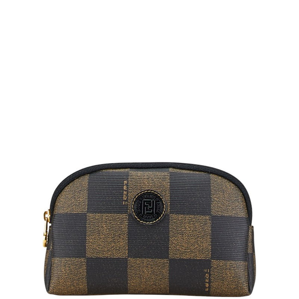 フェンディ ぺカン ポーチ 小物入れ カーキ ブラック PVC レディース FENDI 【中古】