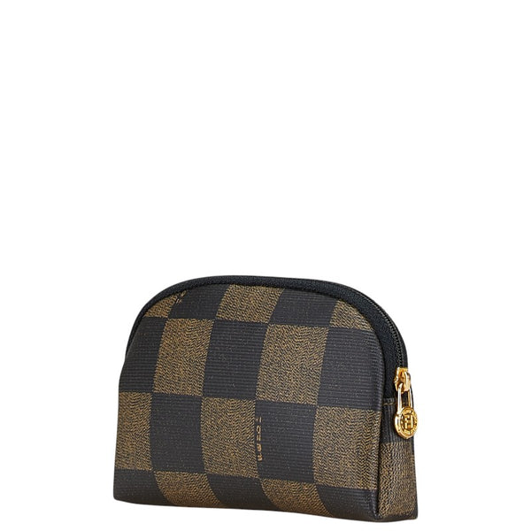 フェンディ ぺカン ポーチ 小物入れ カーキ ブラック PVC レディース FENDI 【中古】