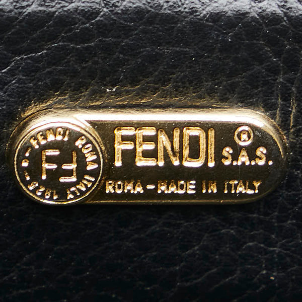 フェンディ ぺカン ポーチ 小物入れ カーキ ブラック PVC レディース FENDI 【中古】