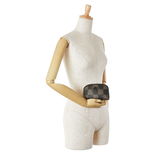 フェンディ ぺカン ポーチ 小物入れ カーキ ブラック PVC レディース FENDI 【中古】