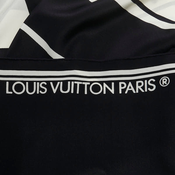 ルイ ヴィトン 1988 モントレ ガエ アウレンティ 時計柄 スカーフ ブラック マルチカラー シルク レディース LOUIS VUITTON 【中古】