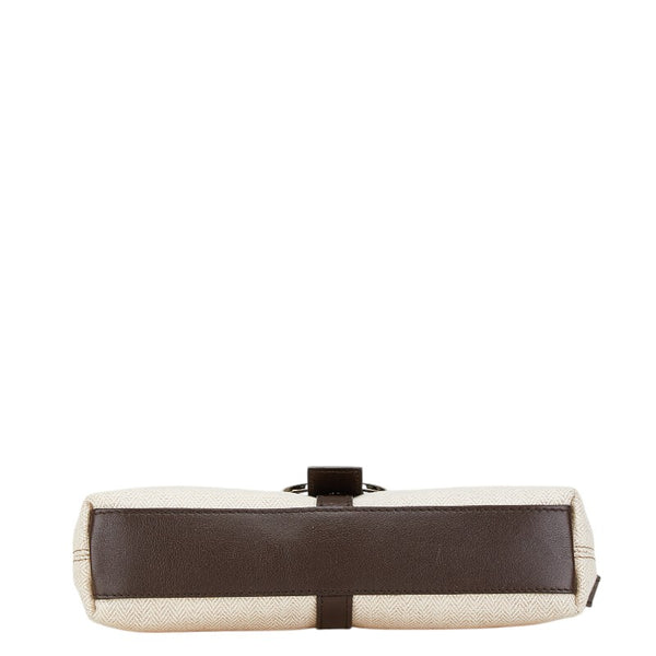 ブルガリ 斜め掛け ショルダーバッグ ブラウン ベージュ キャンバス レザー レディース BVLGARI 【中古】