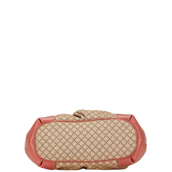 グッチ ディアマンテ スーキー ハンドバッグ ショルダーバッグ 2WAY 247902 ベージュ ピンク キャンバス レザー レディース GUCCI 【中古】