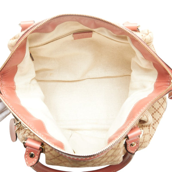 グッチ ディアマンテ スーキー ハンドバッグ ショルダーバッグ 2WAY 247902 ベージュ ピンク キャンバス レザー レディース GUCCI 【中古】