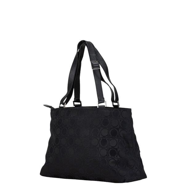 サルヴァトーレフェラガモ ガンチーニ柄 ハンドバッグ ワンショルダーバッグ AU-21 0868 ブラック ナイロン レザー レディース Salvatore Ferragamo 【中古】