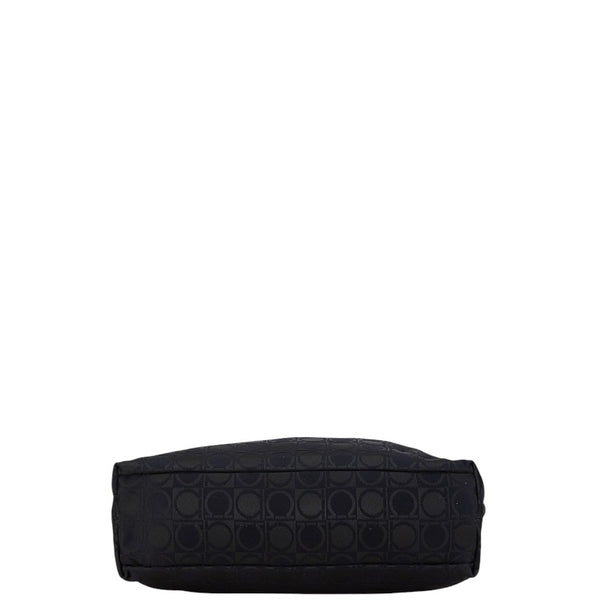 サルヴァトーレフェラガモ ガンチーニ柄 ハンドバッグ ワンショルダーバッグ AU-21 0868 ブラック ナイロン レザー レディース Salvatore Ferragamo 【中古】