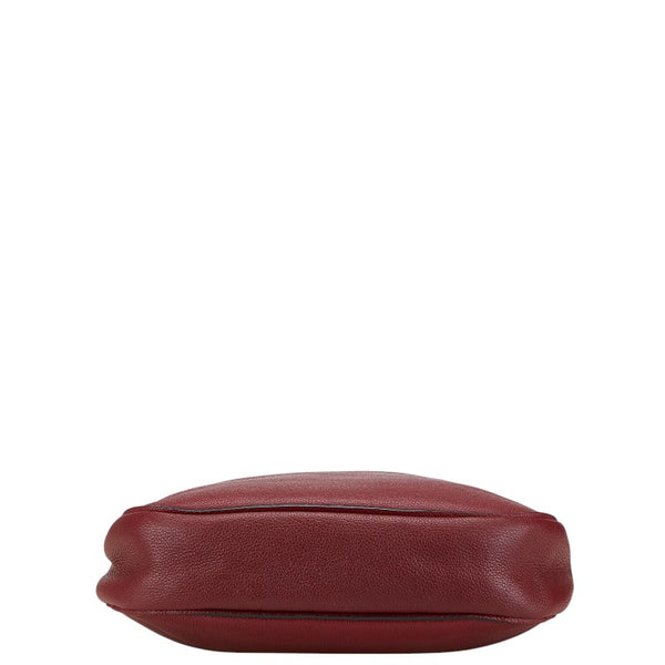 サルヴァトーレフェラガモ ガンチーニ 斜め掛け ショルダーバッグ EZ-21 H904 レッド レザー レディース Salvatore Ferragamo 【中古】