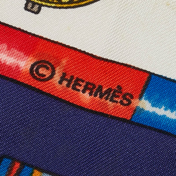 エルメス カレ90 Pelile main お針子さん スカーフ ネイビー マルチカラー シルク レディース HERMES 【中古】