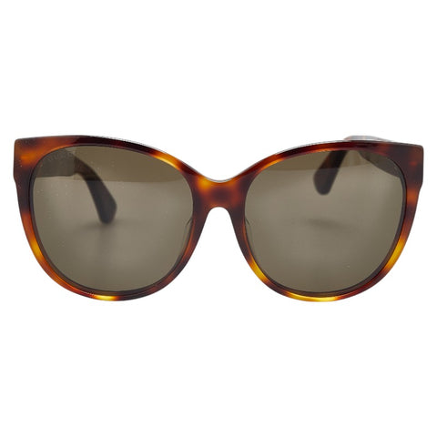 グッチ インターロッキングG ビー 蜂 サングラス GG0097SA ブラウン プラスチック レディース GUCCI 【中古】