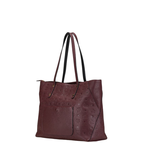 エム シー エム ヴィセトス ロゴグラム トートバッグ ワインレッド レザー レディース MCM 【中古】