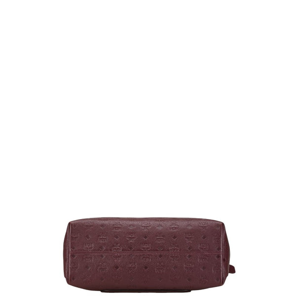 エム シー エム ヴィセトス ロゴグラム トートバッグ ワインレッド レザー レディース MCM 【中古】