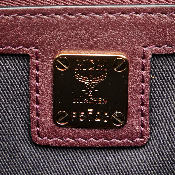 エム シー エム ヴィセトス ロゴグラム トートバッグ ワインレッド レザー レディース MCM 【中古】
