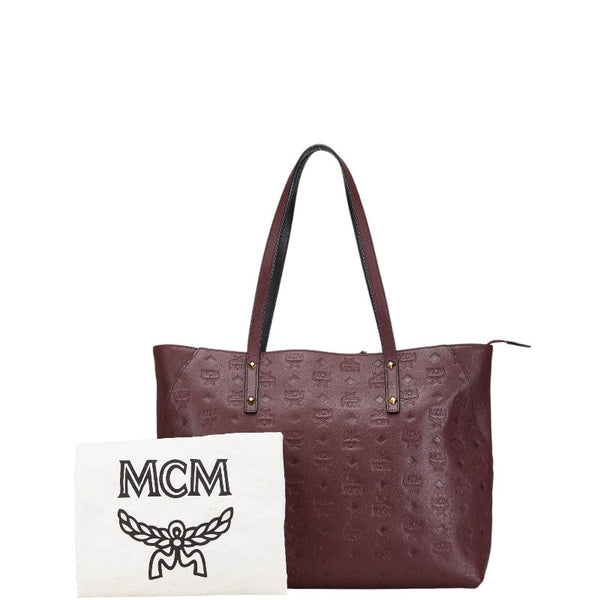 エム シー エム ヴィセトス ロゴグラム トートバッグ ワインレッド レザー レディース MCM 【中古】