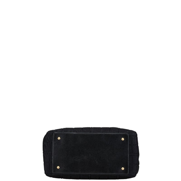 シャネル ココマーク チョコバー チェーン トートバッグ ブラック キャンバス レザー レディース CHANEL 【中古】