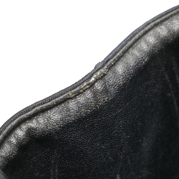 シャネル ココマーク チョコバー チェーン トートバッグ ブラック キャンバス レザー レディース CHANEL 【中古】