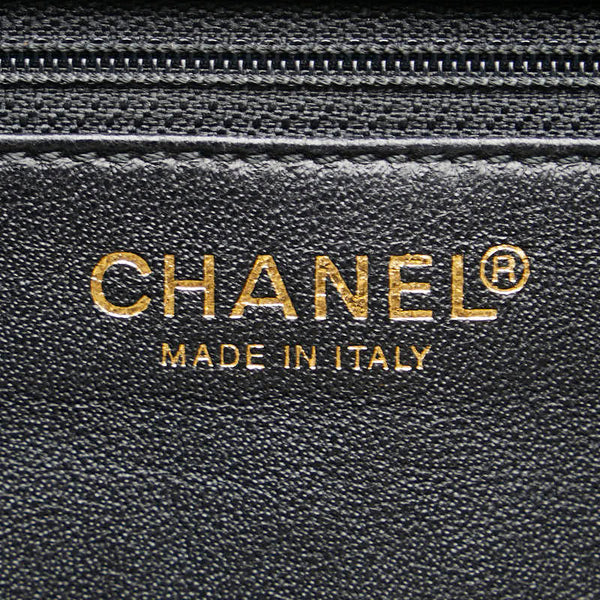 シャネル ココマーク チョコバー チェーン トートバッグ ブラック キャンバス レザー レディース CHANEL 【中古】