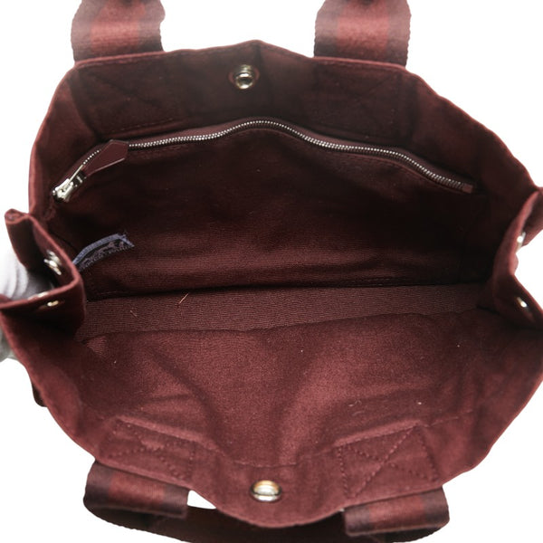 エルメス フールトゥPM ハンドバッグ ワインレッド キャンバス レザー レディース HERMES 【中古】