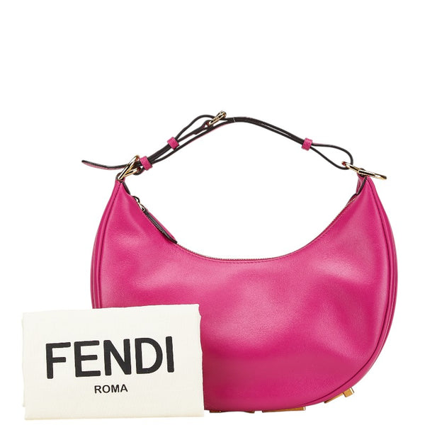 フェンディ フェンディグラフィ スモール ハンドバッグ ホーボーバッグ 8BR798 ピンク レザー レディース FENDI 【中古】