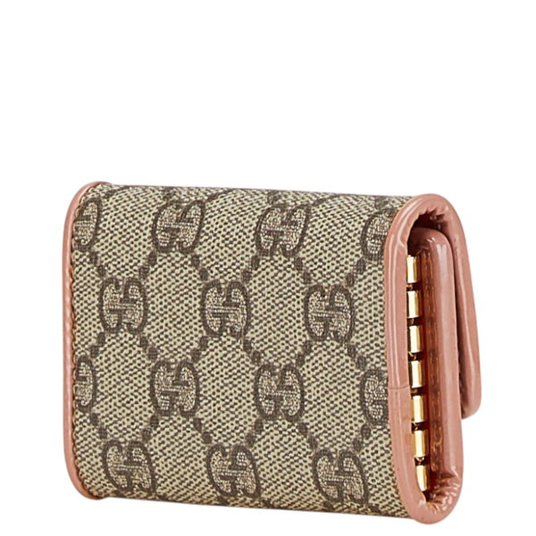 グッチ GGスプリーム キーケース 6連 388682 ベージュ ピンク PVC エナメル レディース GUCCI 【中古】