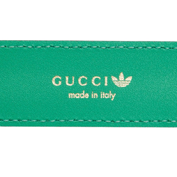 グッチ ×アディダス ロゴ ベルト サイズ：110/44 702277 グリーン レザー メンズ GUCCI 【中古】