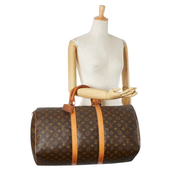 ルイ ヴィトン モノグラム キーポル50 ボストンバッグ ハンドバッグ M41426 ブラウン PVC レザー レディース LOUIS VUITTON 【中古】