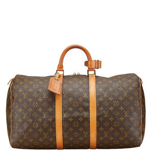 ルイ ヴィトン モノグラム キーポル50 ボストンバッグ ハンドバッグ M41426 ブラウン PVC レザー レディース LOUIS VUITTON 【中古】