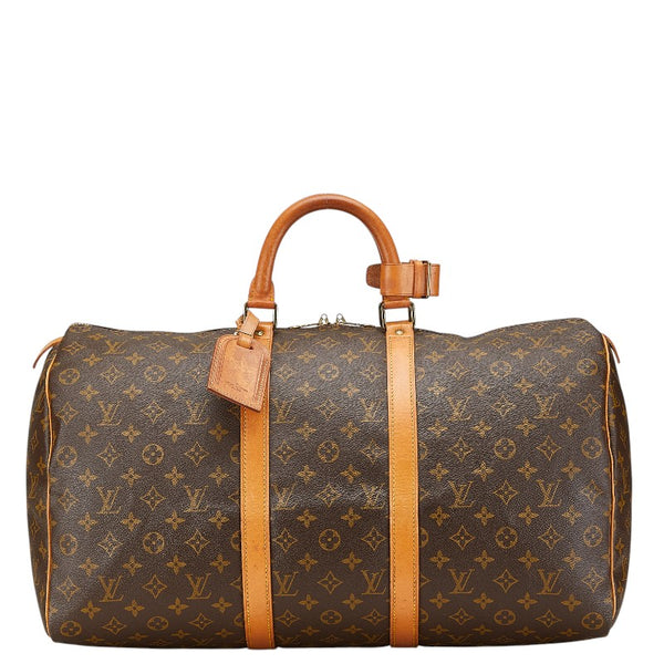 ルイ ヴィトン モノグラム キーポル50 ボストンバッグ ハンドバッグ M41426 ブラウン PVC レザー レディース LOUIS VUITTON 【中古】