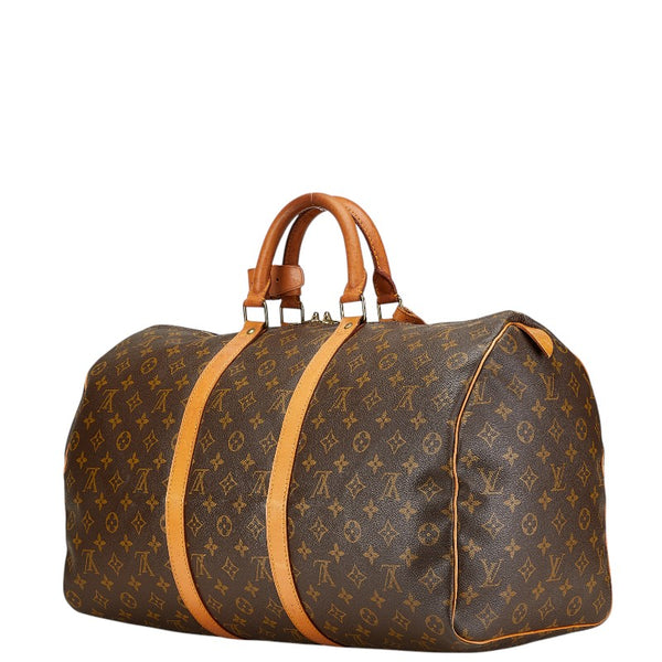 ルイ ヴィトン モノグラム キーポル50 ボストンバッグ ハンドバッグ M41426 ブラウン PVC レザー レディース LOUIS VUITTON 【中古】