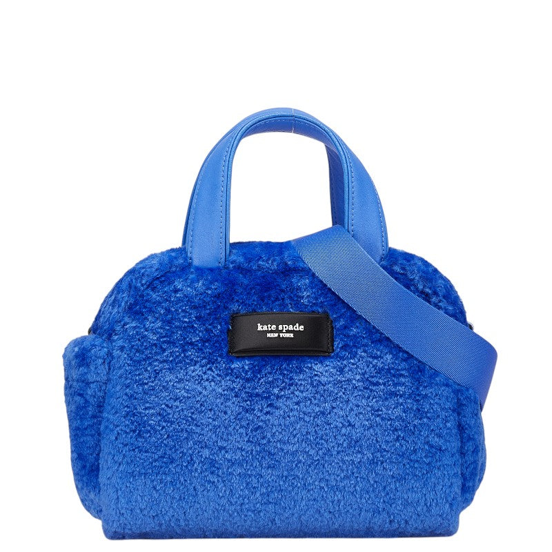 ケイトスペード アプレ シック ハンドバッグ ショルダーバッグ 2WAY ブルー ボア レザー レディース Kate Spade 【中古】