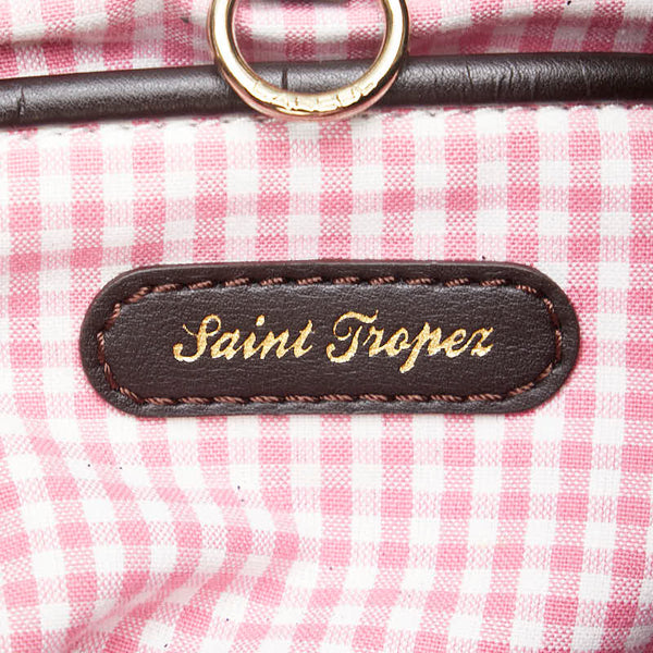 ランセル ボヘミアン刺繍 ハンドバッグ ショルダーバッグ 2WAY ブラウン マルチカラー スウェード フェイクレザー レディース LANCEL 【中古】