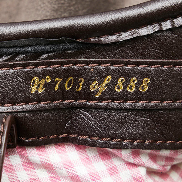 ランセル ボヘミアン刺繍 ハンドバッグ ショルダーバッグ 2WAY ブラウン マルチカラー スウェード フェイクレザー レディース LANCEL 【中古】