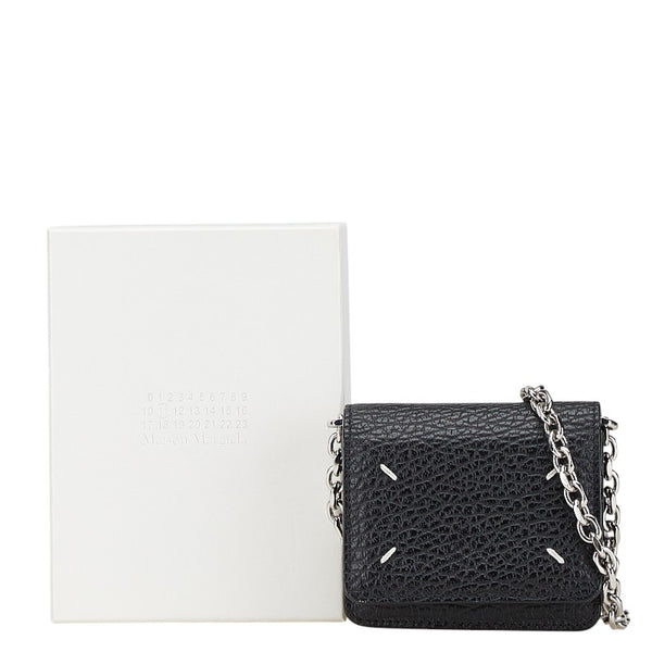 マルタンマルジェラ 斜め掛け チェーンウォレット コインケース SA3UI0009 ブラック レザー レディース MARTIN MARGIELA 【中古】