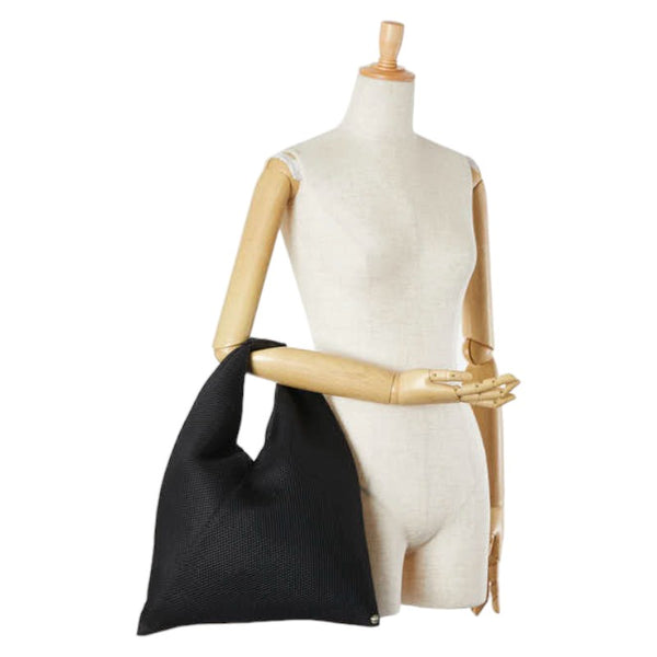 エムエムシックス JAPANESE BAG SMALL メッシュ ハンドバッグ トートバッグ S54WD0043 ブラック ポリエステル レディース MM6 【中古】