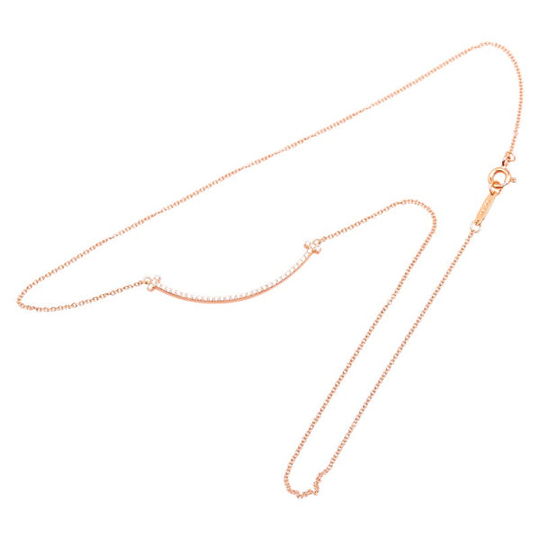 ティファニー Tスマイル ネックレス K18PG ピンクゴールド レディース TIFFANY&Co. 【中古】