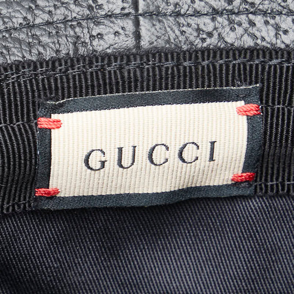 グッチ ホースビット バケットハット サイズ：S 666600 ブラック レザー メンズ GUCCI 【中古】