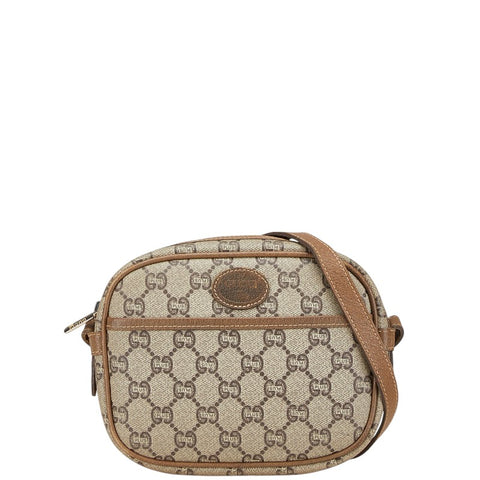 グッチ オールドグッチ GGプラス 斜め掛け ショルダーバッグ ベージュ PVC レザー レディース GUCCI 【中古】