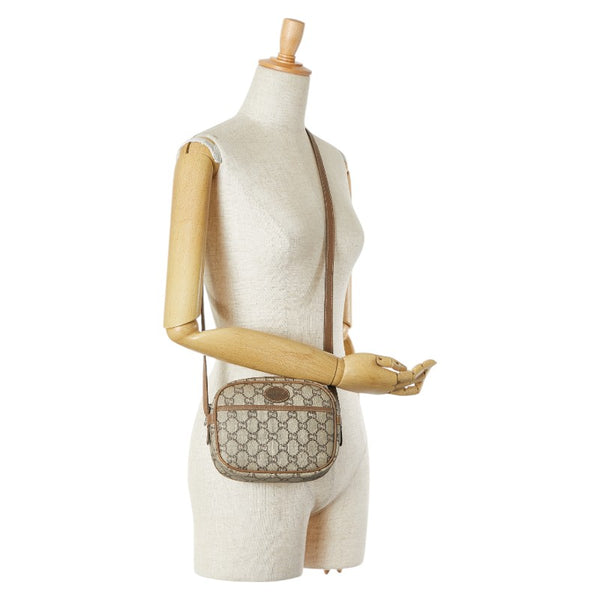 グッチ オールドグッチ GGプラス 斜め掛け ショルダーバッグ ベージュ PVC レザー レディース GUCCI 【中古】